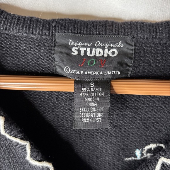 Designer Originals Studio Joy S Christmas Cardigan Sweater Snowman Beaded New - Picture 7 of 9